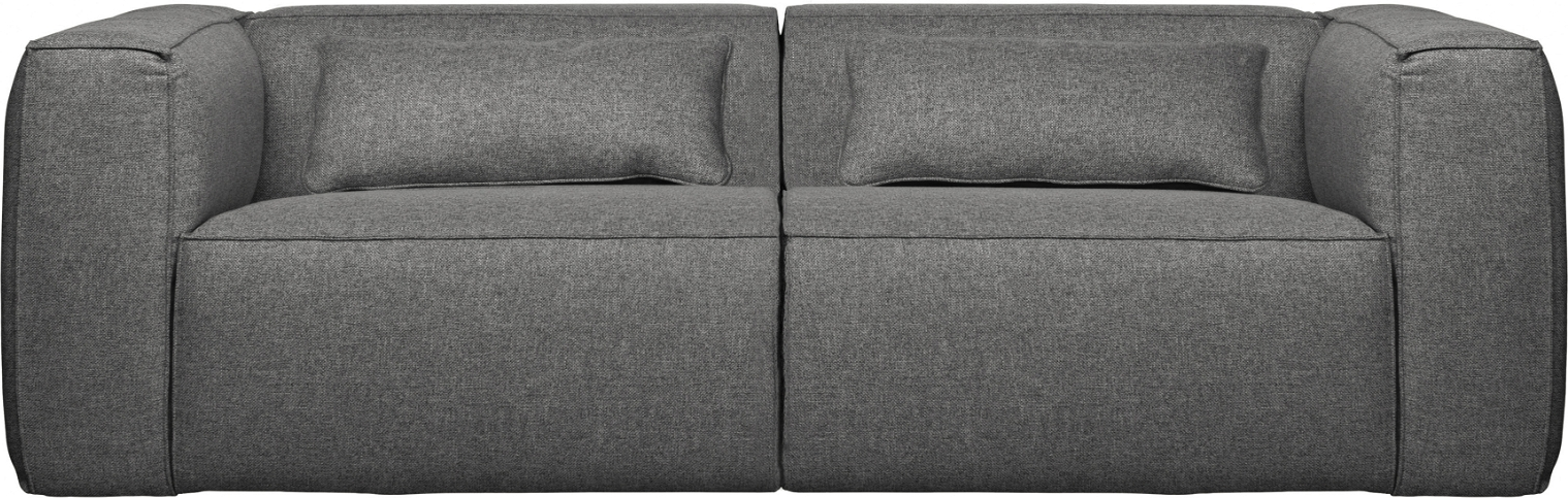 -personers Sofa Woood Exclusive Bean   Robust Mellemgrå Loungecouch Med Vand-   Pletafvisende Stof  H73xb246xd96