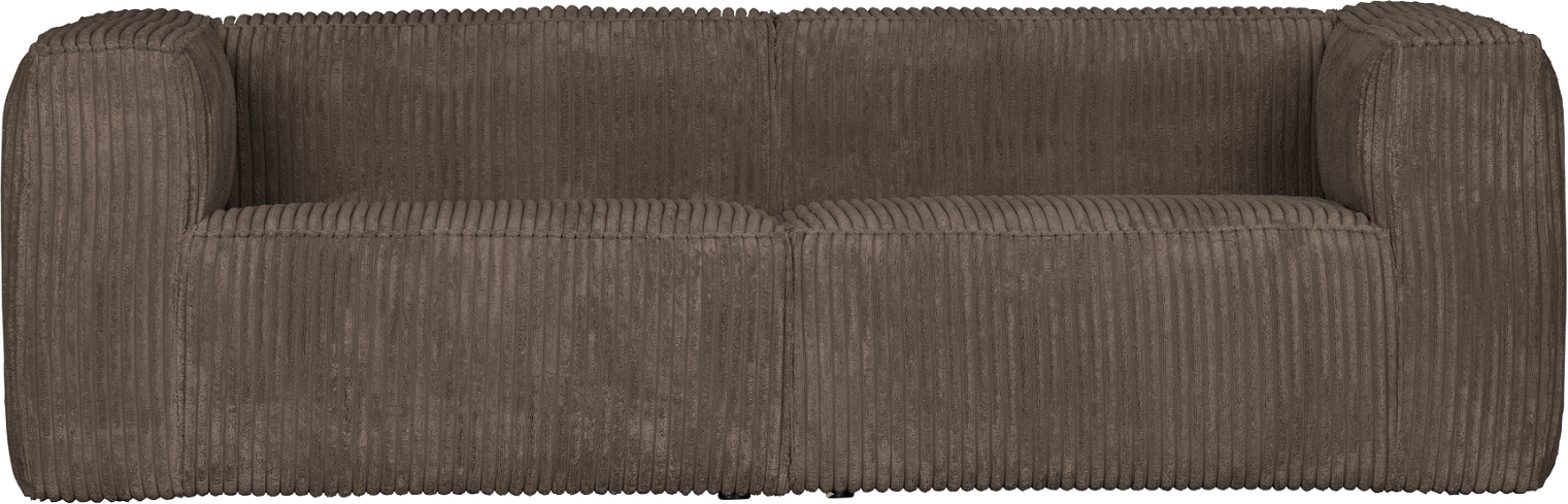 -personers Sofa Woood Exclusive Bean   Brun Ribbet Polyester Fsc-træ Stel  246x96x73