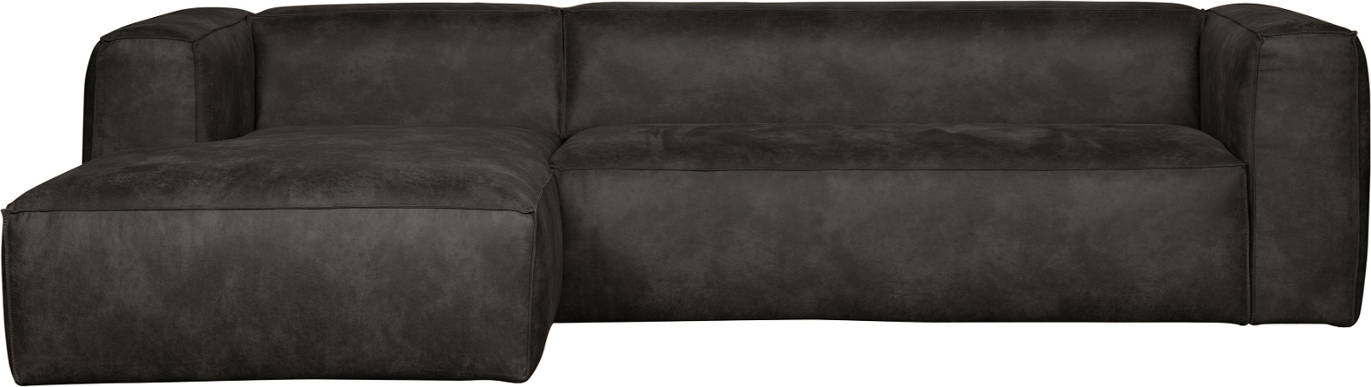 Elegant Venstrevendt Hjørnesofa i Sort Genbrugslæder