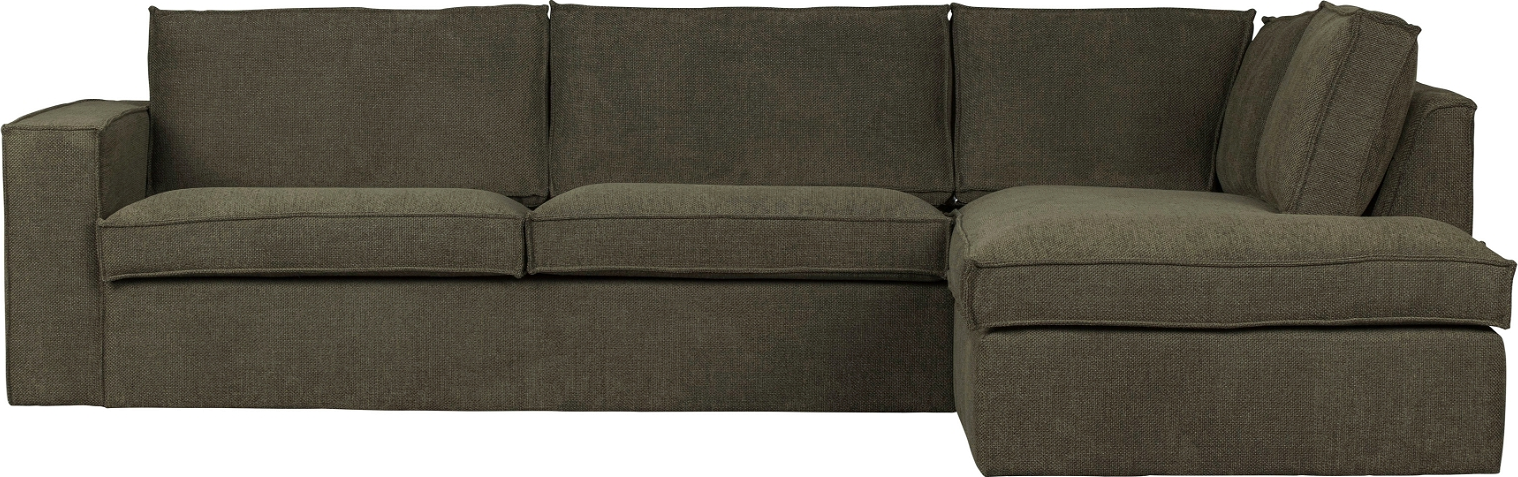 Elegant Hjørnesofa Woood Freddie Bouclé i Mørkegrøn