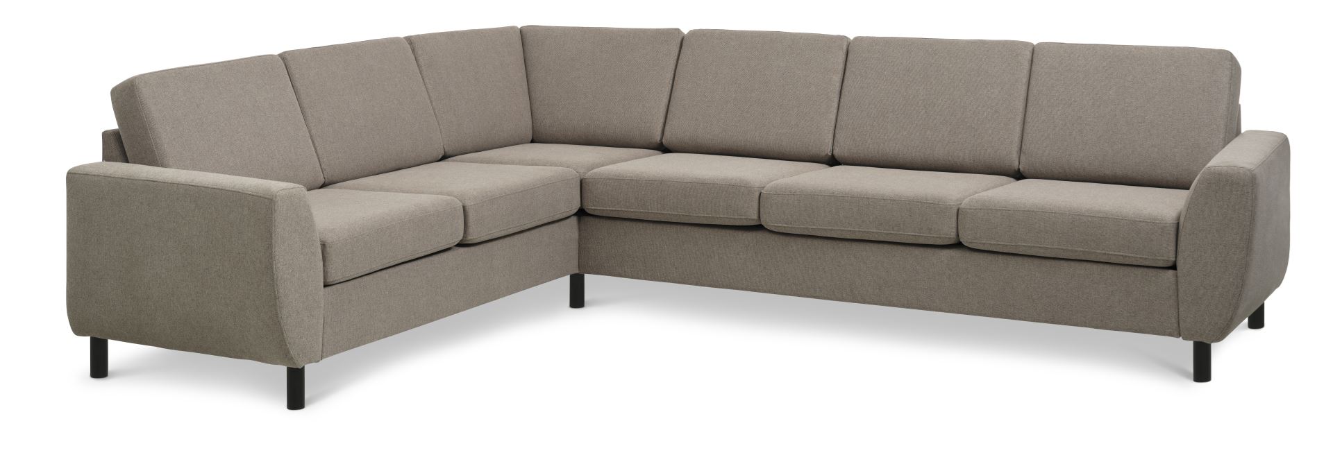 Wendy Set   Corner Hjørnesofa Antelope Beige Polyester Stof   Sort Træ