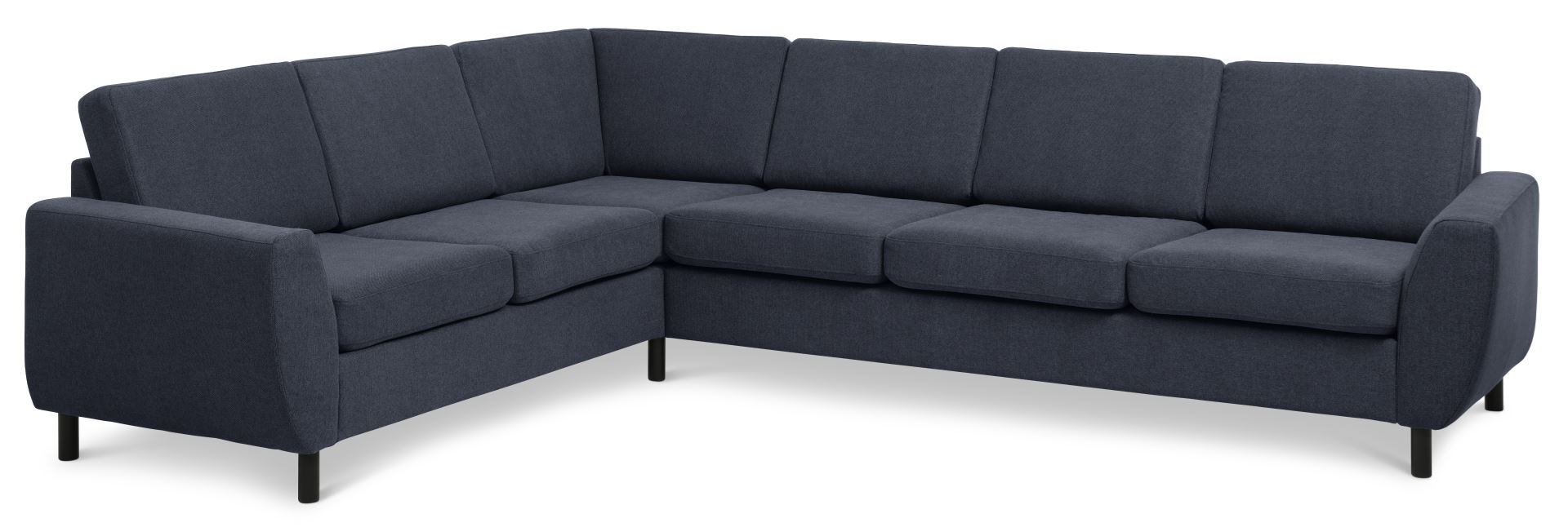 Wendy Set   Corner Hjørnesofa Blå Polyester Stof   Sort Træ