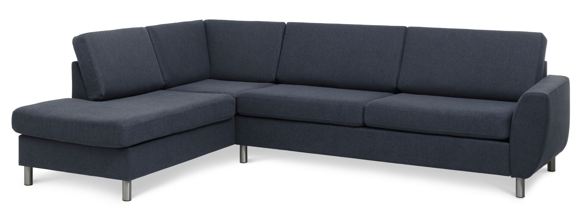 Wendy Set     Left Sofa     Chaiselong Blå Polyester Stof   Børstet Aluminium