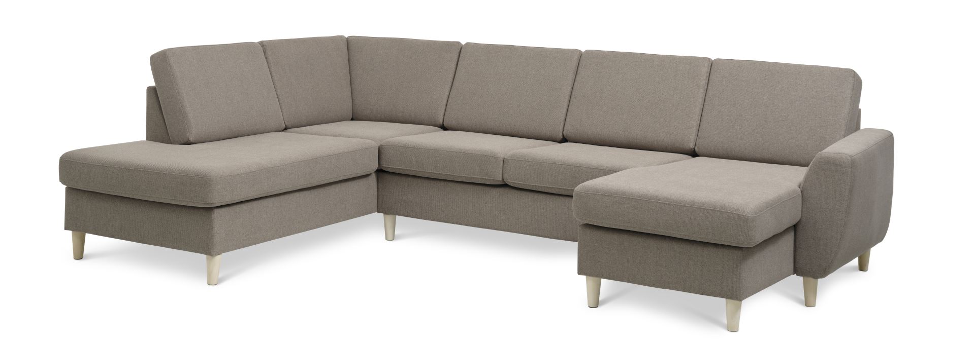 Wendy Set       Left Sofa     Chaiselong Antelope Beige Polyester Stof   Natur Træ