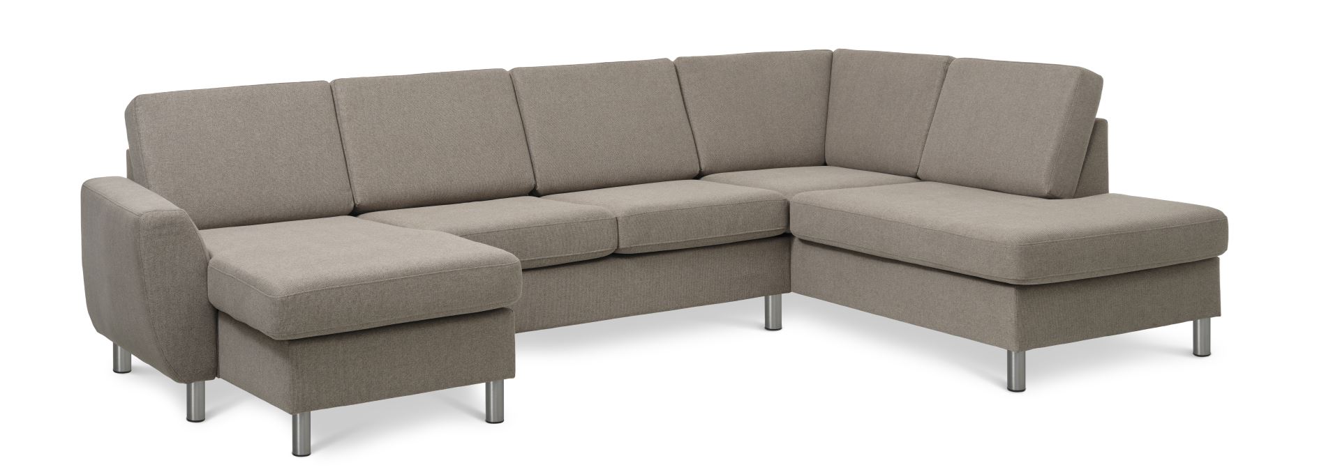 Wendy U-sofa med Chaiselong i Antelope Beige - Tilbud