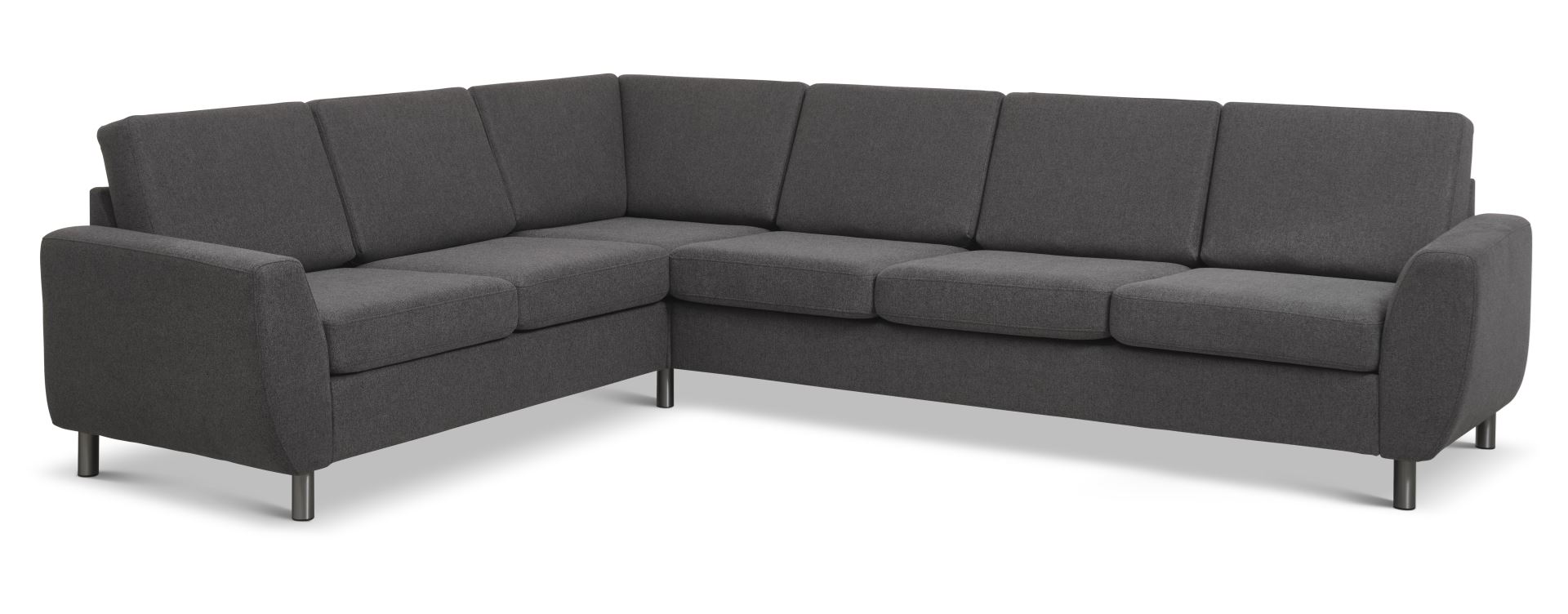 Wendy Set   Corner Hjørnesofa Antracitgrå Polyester Stof   Børstet Aluminium