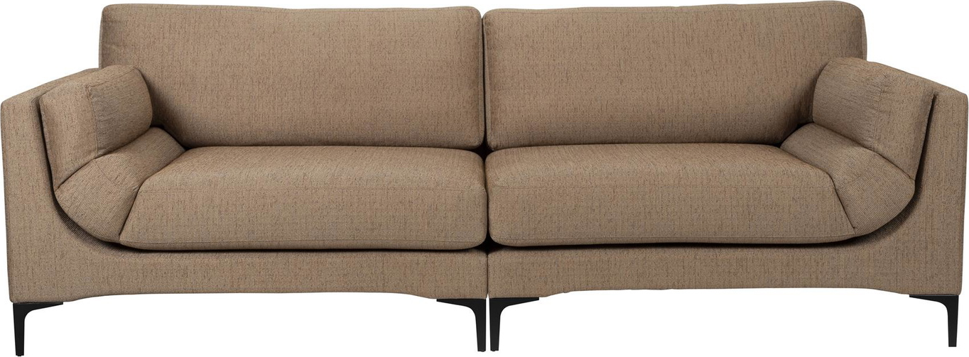-personers Sofa Zuiver Balcony Brungrå Stof   Slidstærk Polyakryl Polyester Med  -skum B256ã D99ã H85