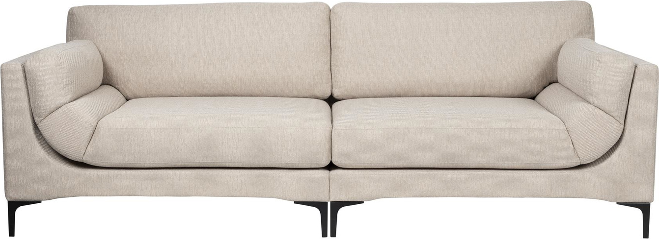 -personers Sofa Zuiver Balcony Lysgrå Stof Med  -skum Stål Træ Ramme B256   D99   H85