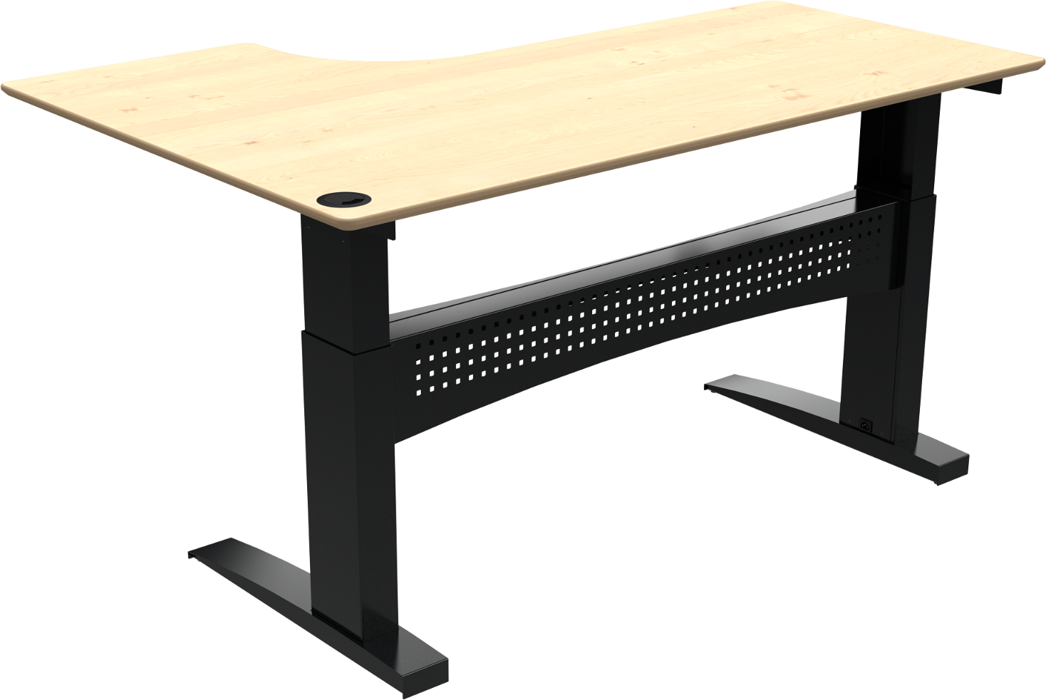 Elegant L-formet hæve-sænkebord – Zennord Flexdesk tilbud!