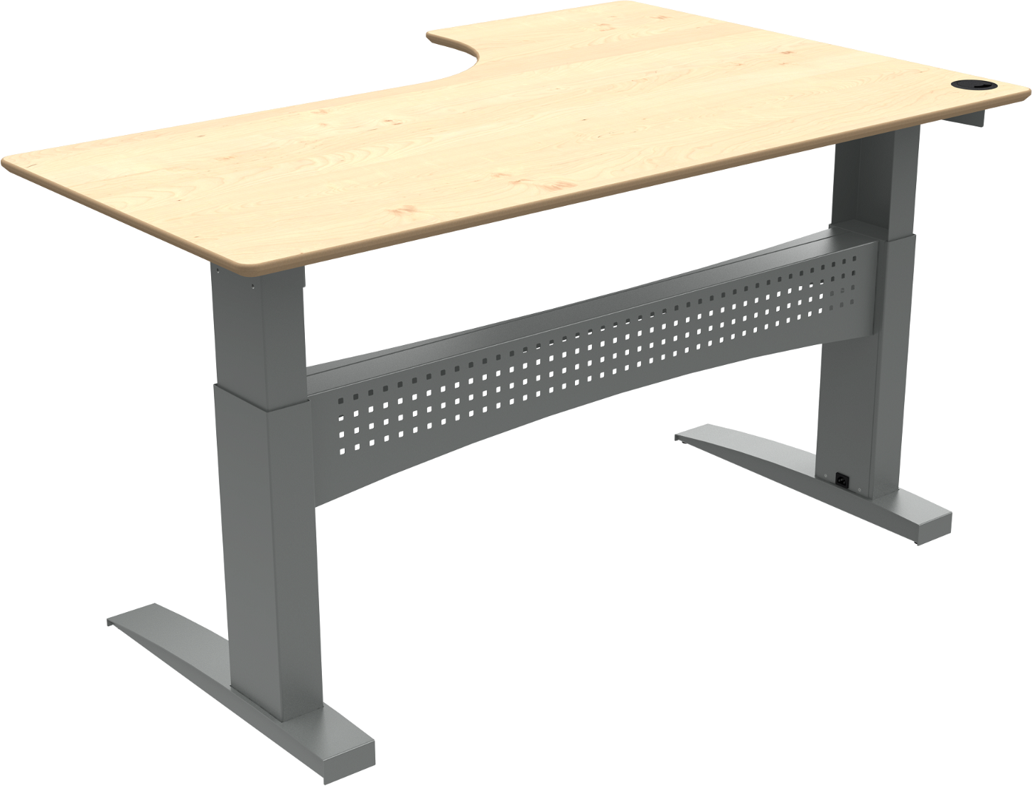 Ergonomisk L-formet Hæve-Sænkebord til Hjemmekontor - Udsalg!