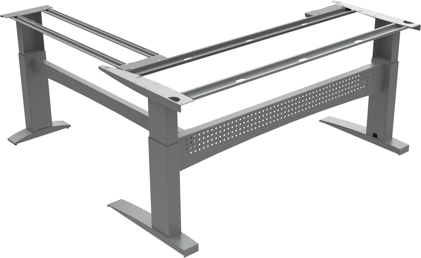 Ergonomisk hæve-sænkestel Zennord Flexdesk i sølvmetal
