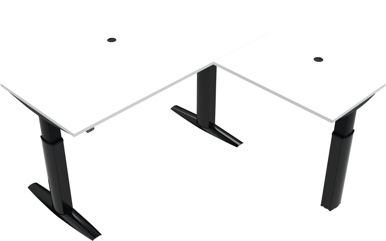 Hæve-Sænkebord Zennord 180x180 cm – Hvid/Sort Tilbud!
