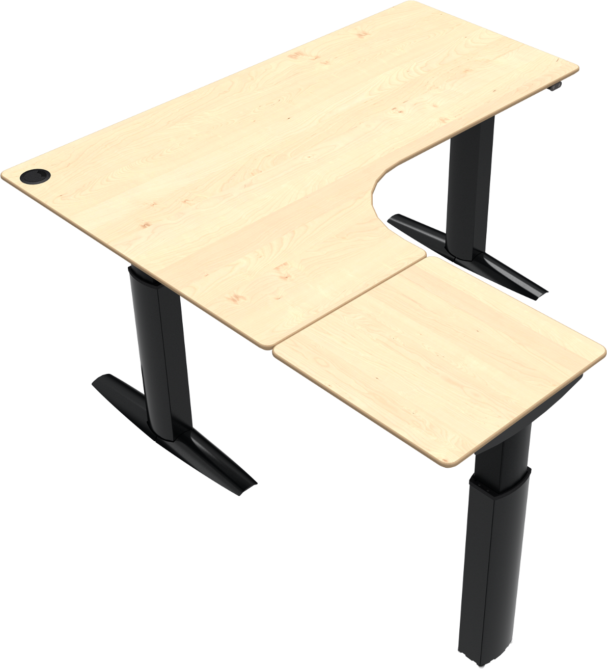 L-formet Ergonomisk Hæve-/Sænkebord – Fantastisk Tilbud!