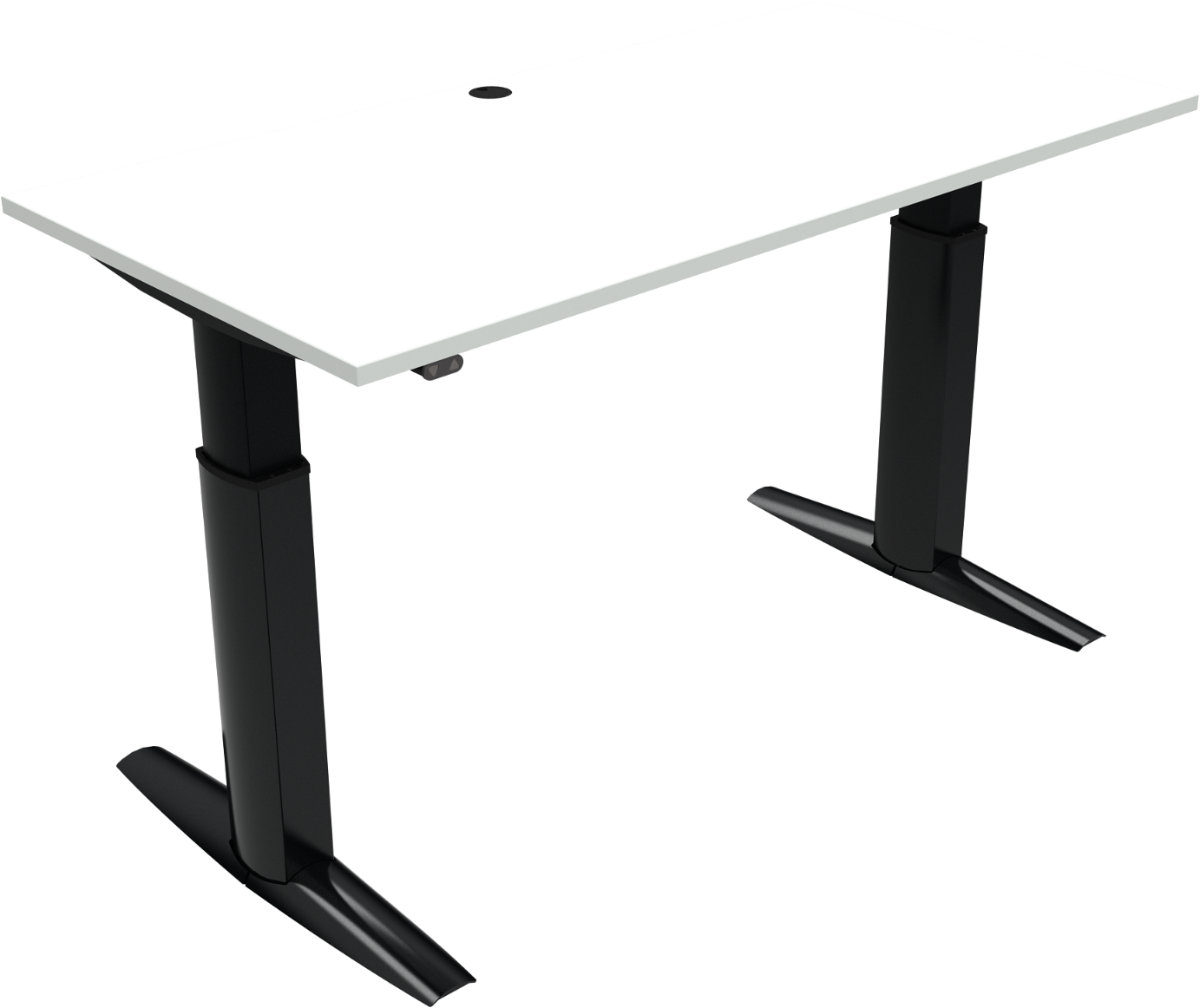 Ergonomisk Hæve-Sænkebord Zennord – Hvid/Sort Tilbud!