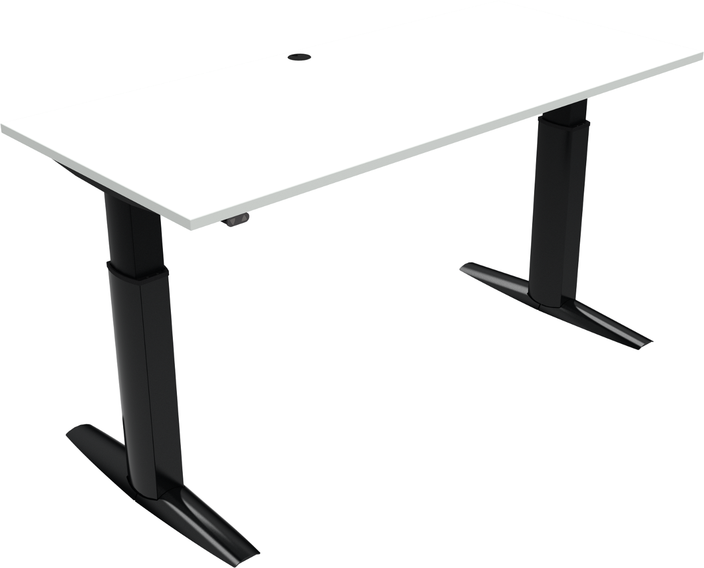 Hæve-/Sænkebord Zennord ElevateLine – Hvid/Sort 180x80 cm