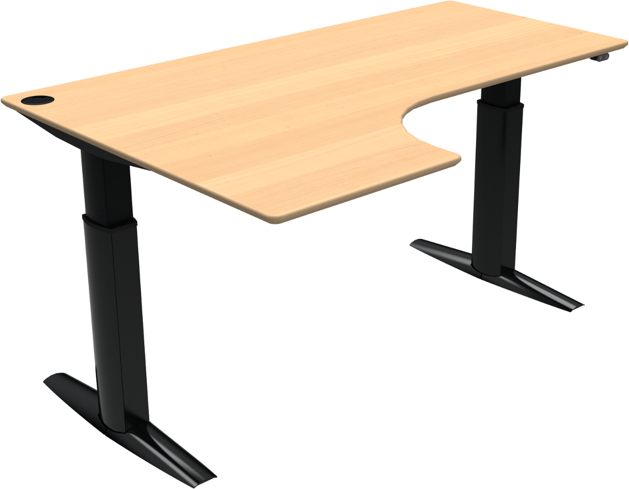 Elegant L-formet hæve-sænkebord til hjemmekontor - Black Friday!