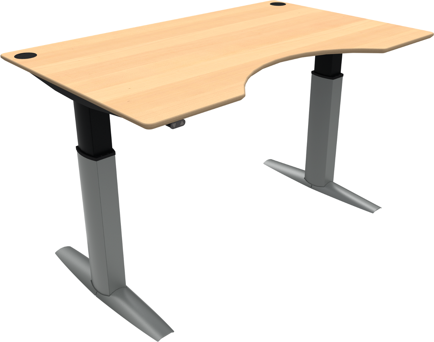 Ergonomisk Hæve-/Sænkebord med Centerudskæring - Zennord