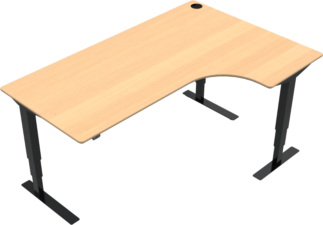 Hæve-sænkebord Zennord VersaStand L-form – Højrevendt Design