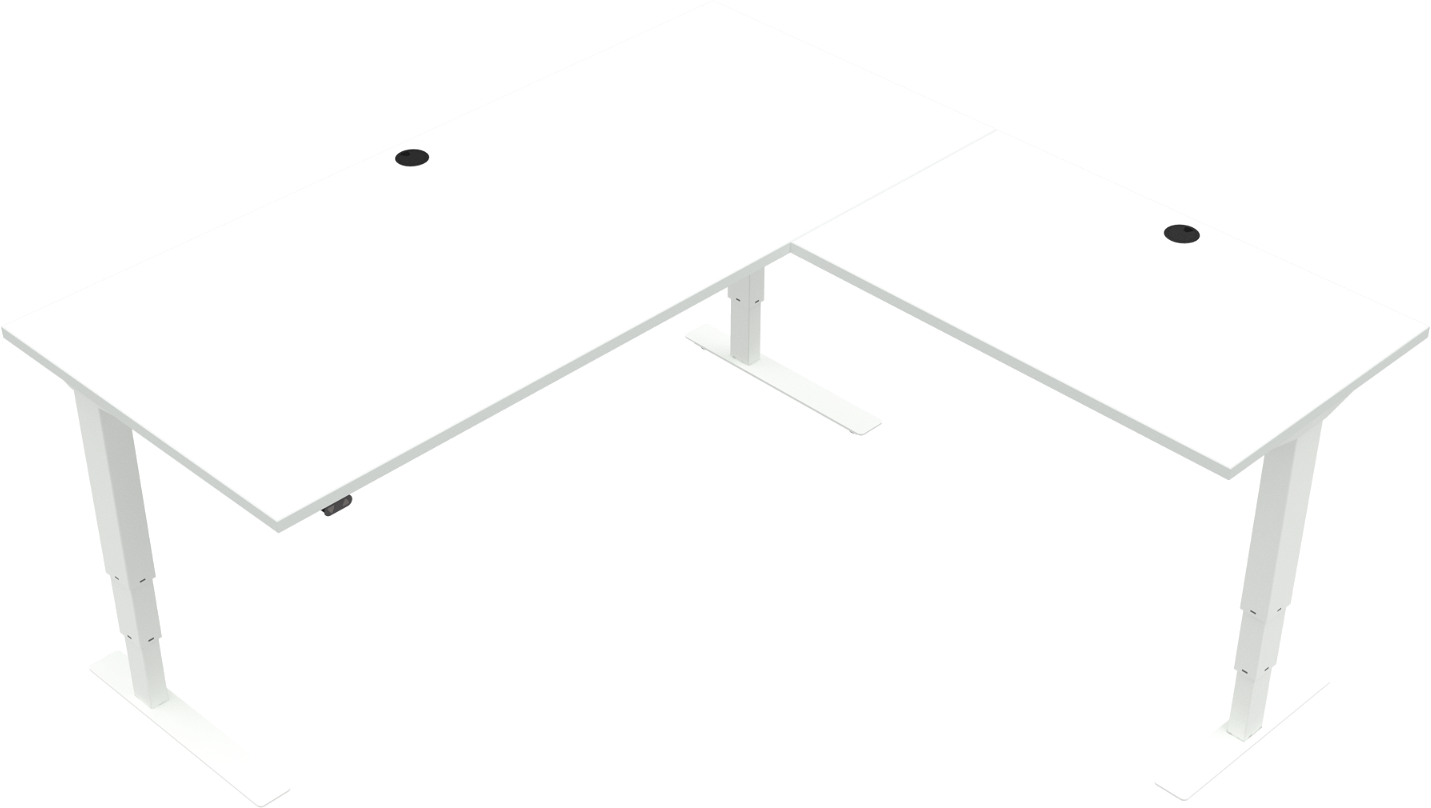 Trebenet Hæve-/Sænkebord Zennord – Hvid 180x180 cm