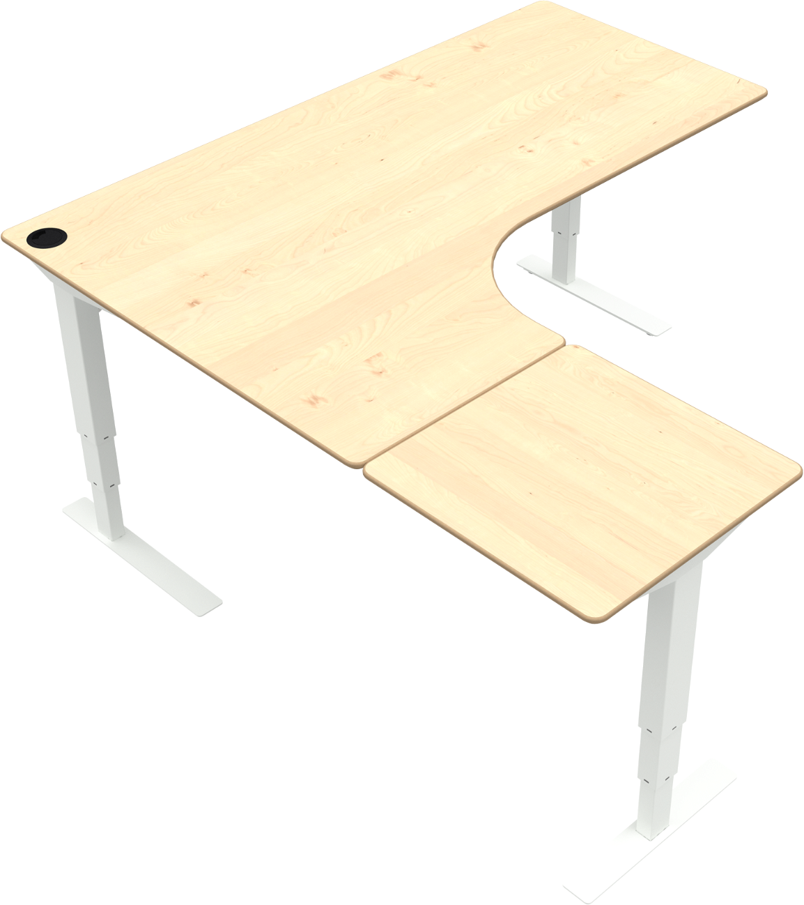 Zennord Ergonomisk L-formet Hæve-Sænkebord til Kontor