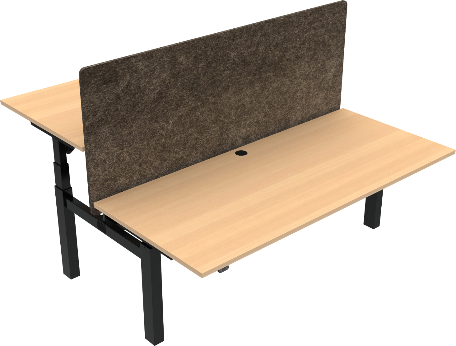 Hæve-Sænkebord Zennord – Natur Sort 180x80 cm på tilbud!