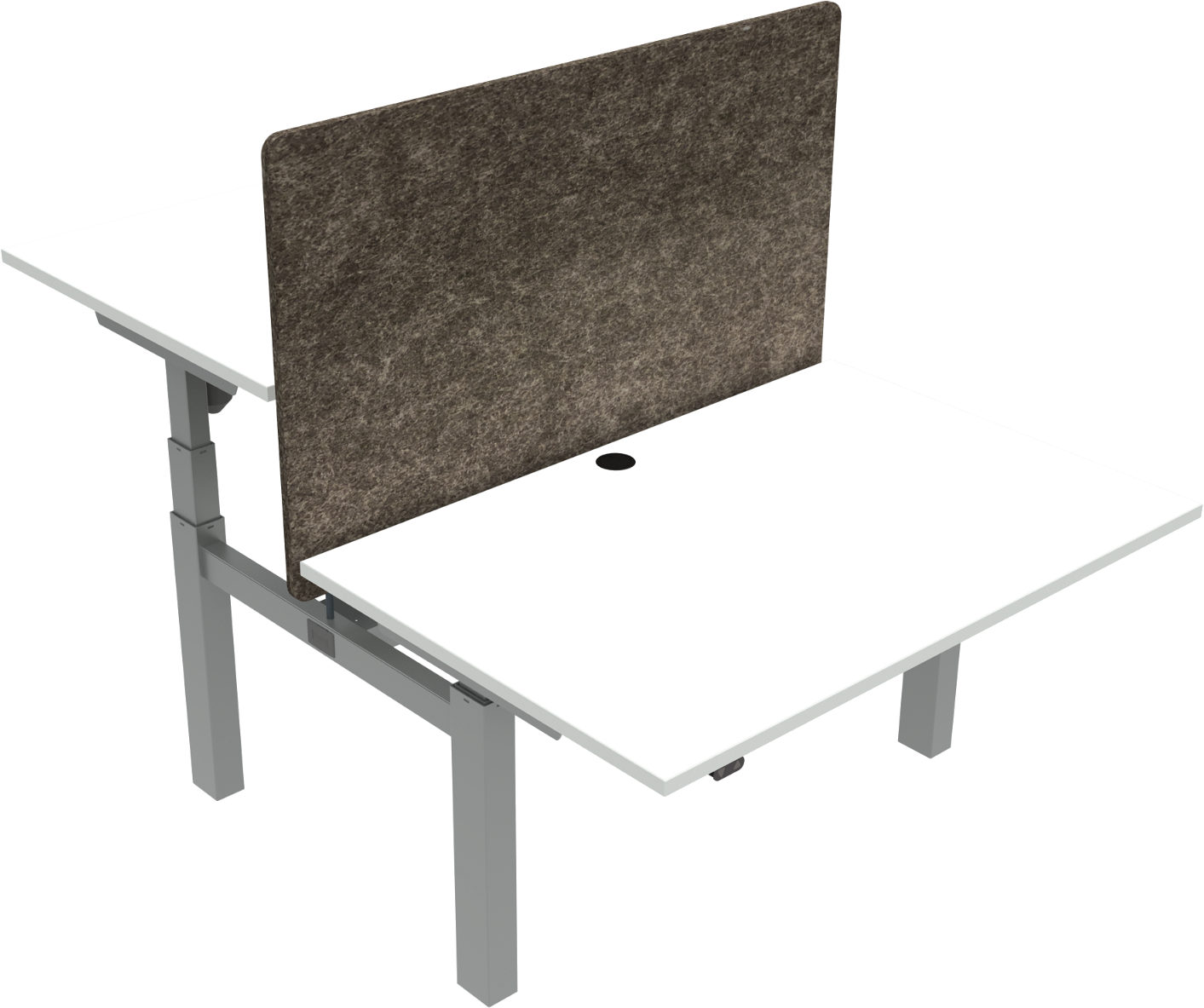 Dobbelt Hæve-Sænkebord Zennord Omnilift – Hvid/Sølv 120x80 cm