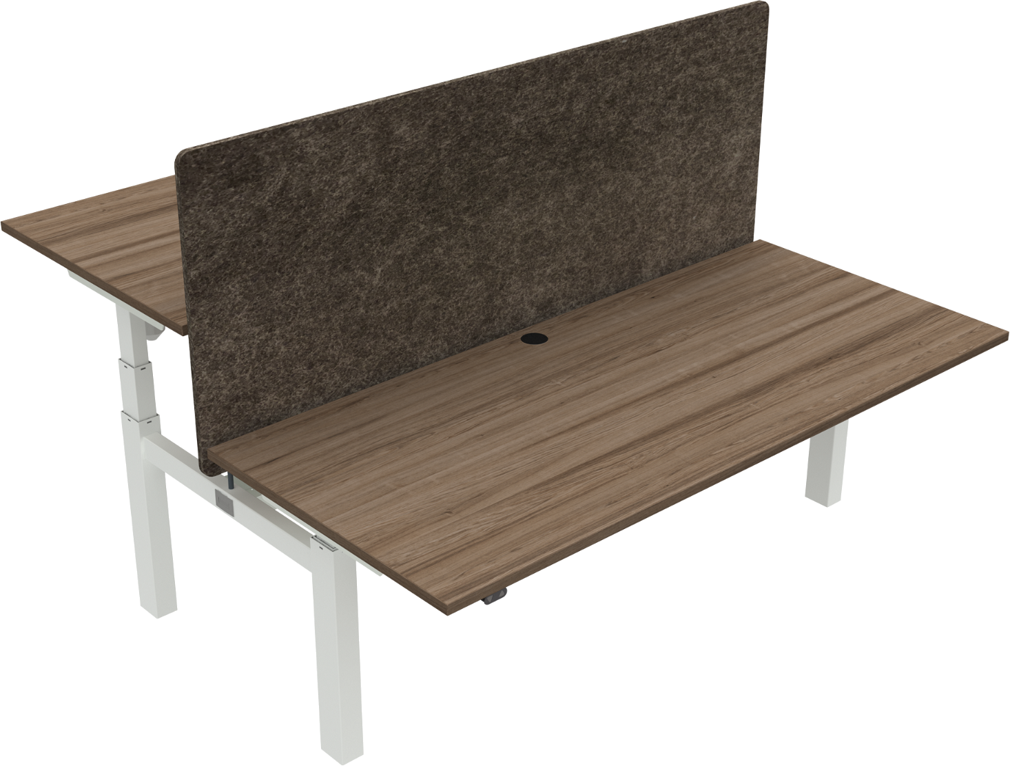 Hæve-sænkebord Zennord Omnilift – Mørk Valnød & Hvid 180x80