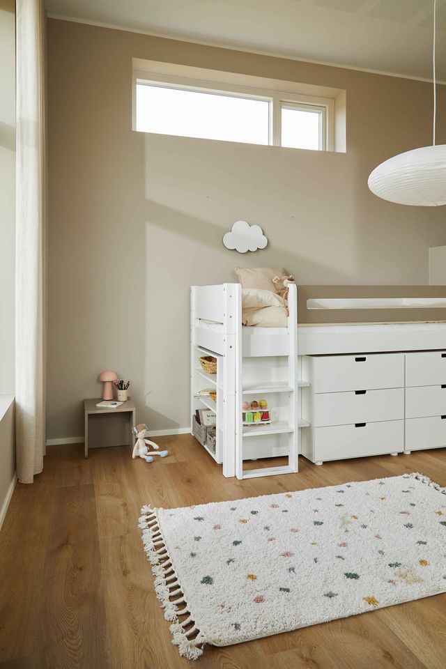 Manis-  Arn Halvhøj Seng Med Design Sengehest   Opbevaring 200 Cmâ -  90x200