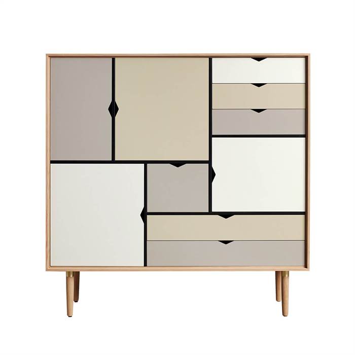 Andersen Furniture S3 Reol med Farvede Fronter – Elegant Opbevaring
