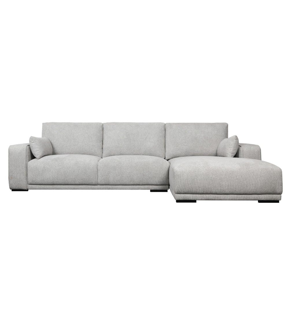 California Sofa med Højre Chaiselong – Grå & Sort Metal
