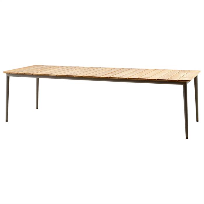 Cane-line Core Havebord 274x90   Stel Taupe Bordplade: Teak