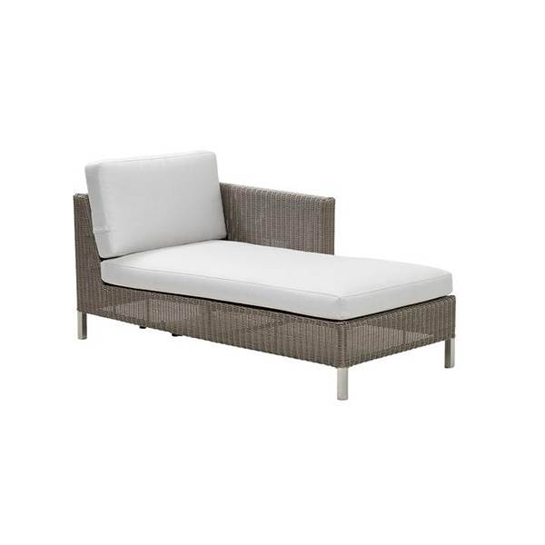 Cane-line Connect Chaiselong - Venstrevendt Taupe & Hvid