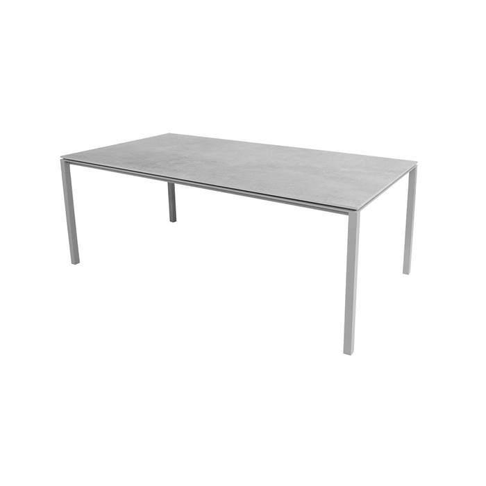Cane-line Pure Havebord 200x100   Stel   Lysegrå Bordplade   Fossil Grå
