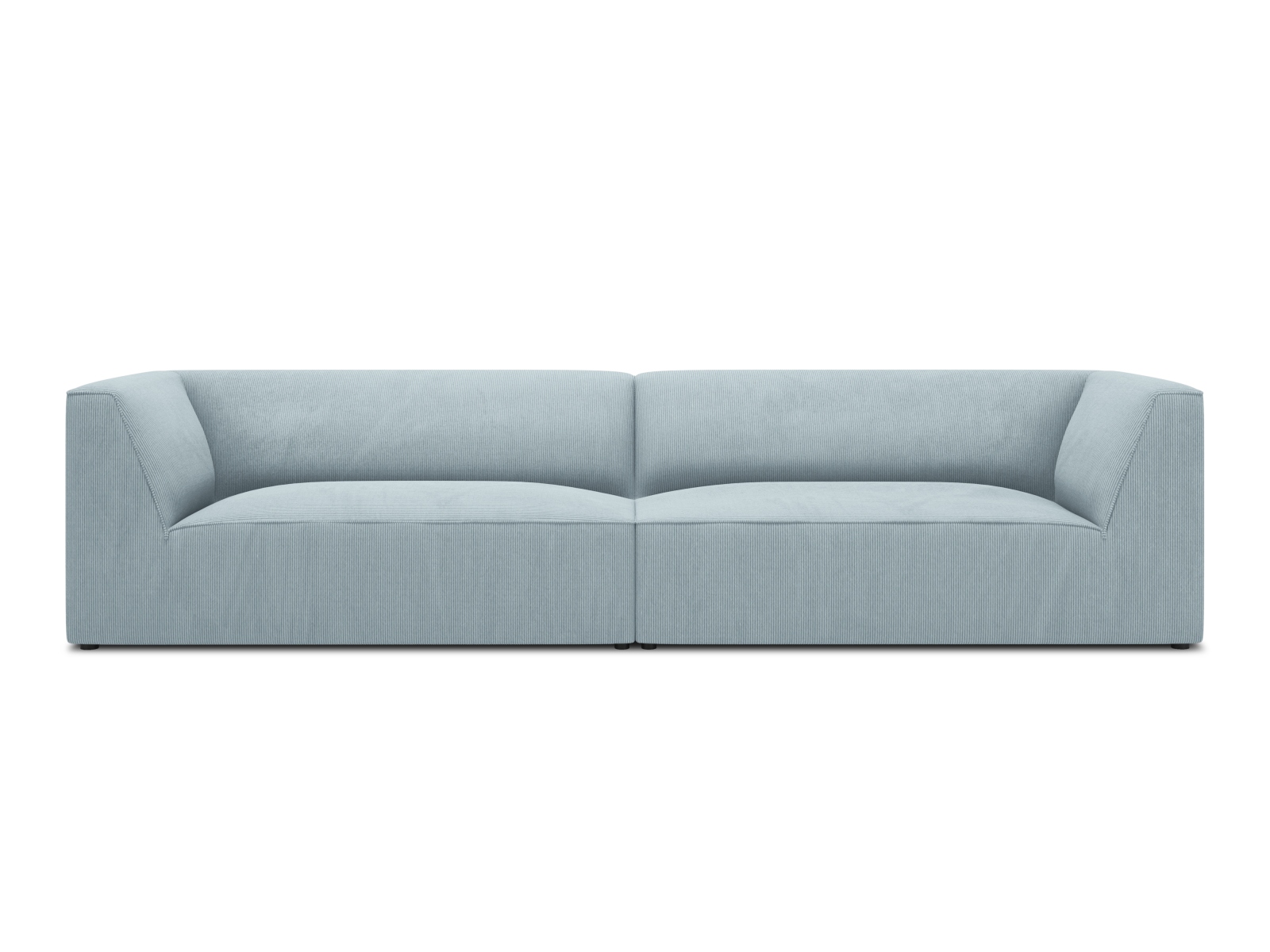 Micadoni Ruby Sofa – Blå Corduroy med Sort Plast