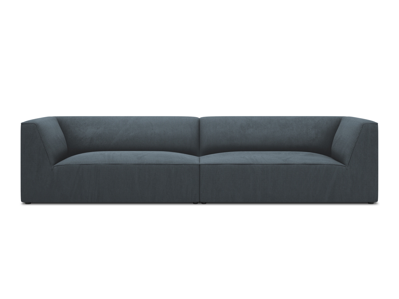 Micadoni Ruby Sofa - Blå Corduroy & Sort Plast på udsalg