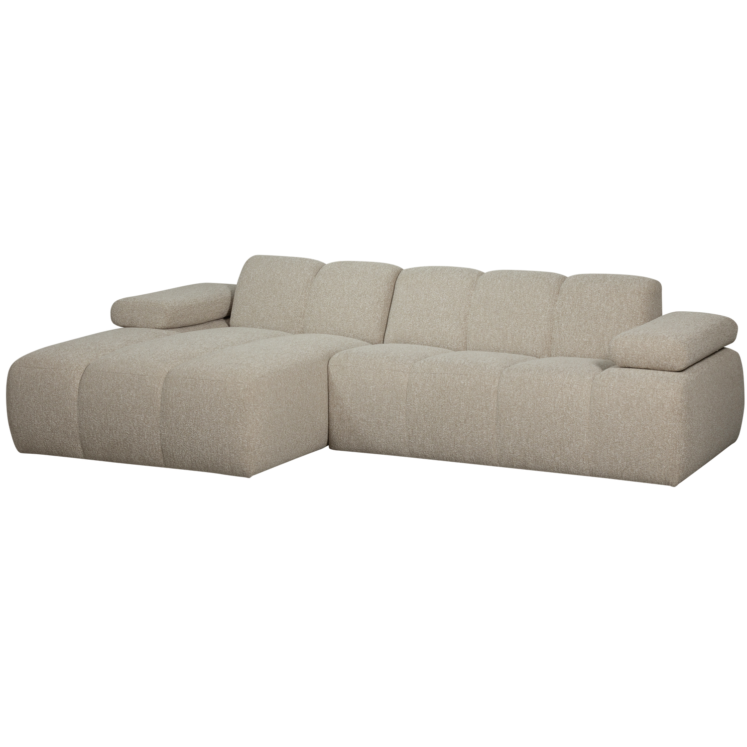 Woood Mojo Sofa med Venstre Chaiselong - Beige Bouclé