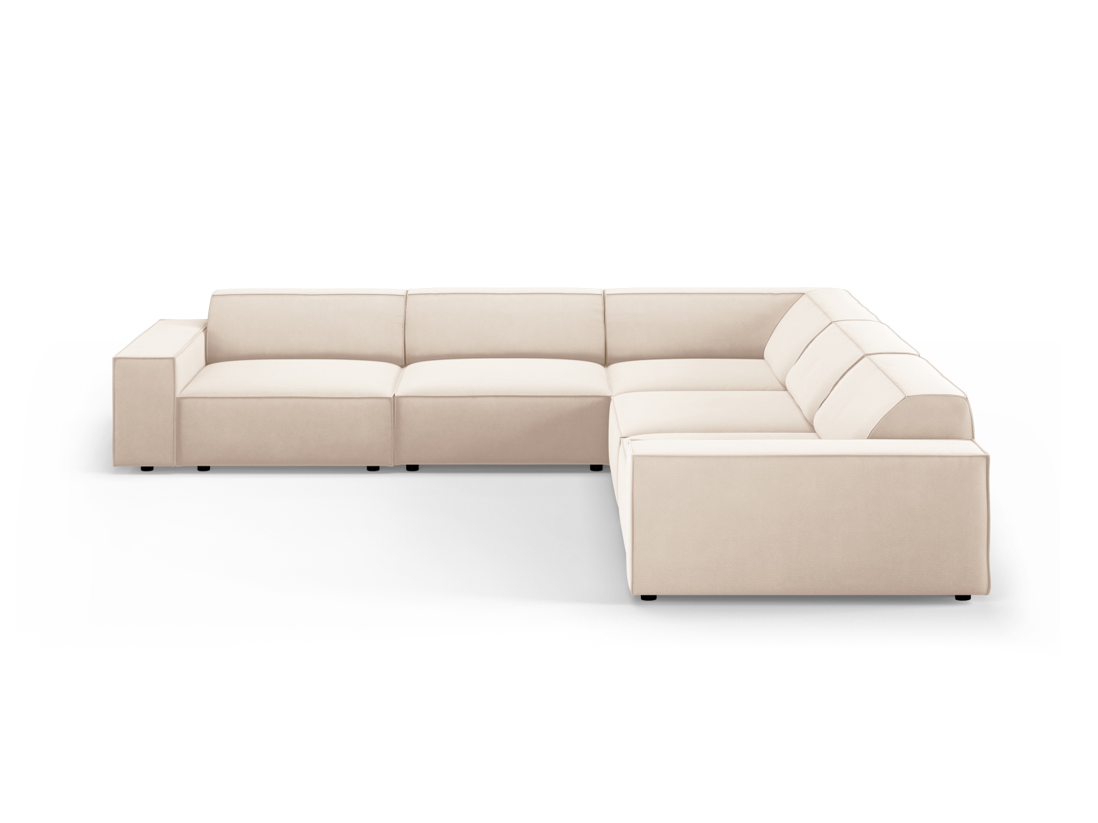 Micadoni Jodie Hjørnesofa i Lys Beige Fløjl – Elegant Stil