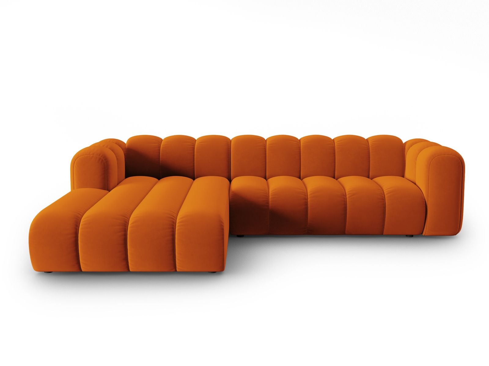 Micadoni Lupin Hjørnesofa Venstre – Terracotta Fløjl Tilbud