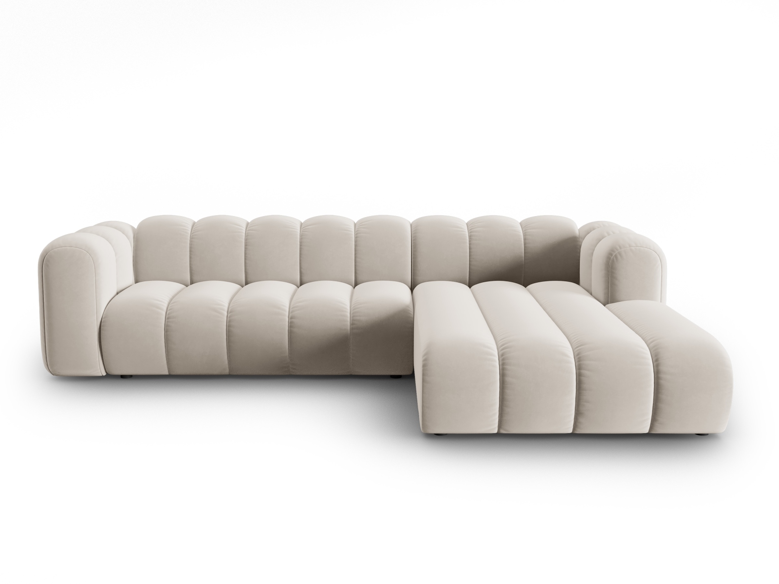 Micadoni Lupin Hjørnesofa i Beige Fløjl – Fantastisk Tilbud!