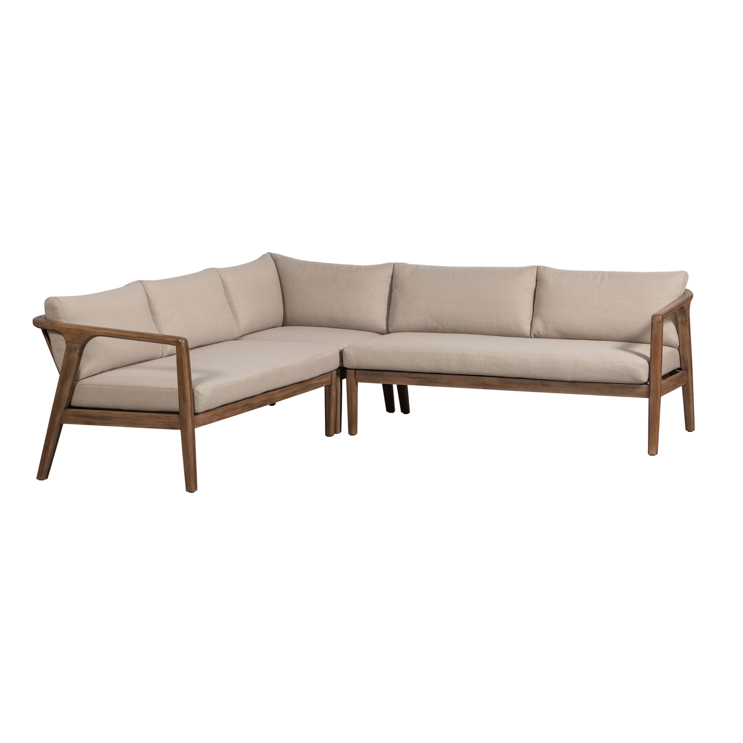 Woood Biam Udendørs Loungehjørnesofa Sand Polyester   Natur Akacietræ