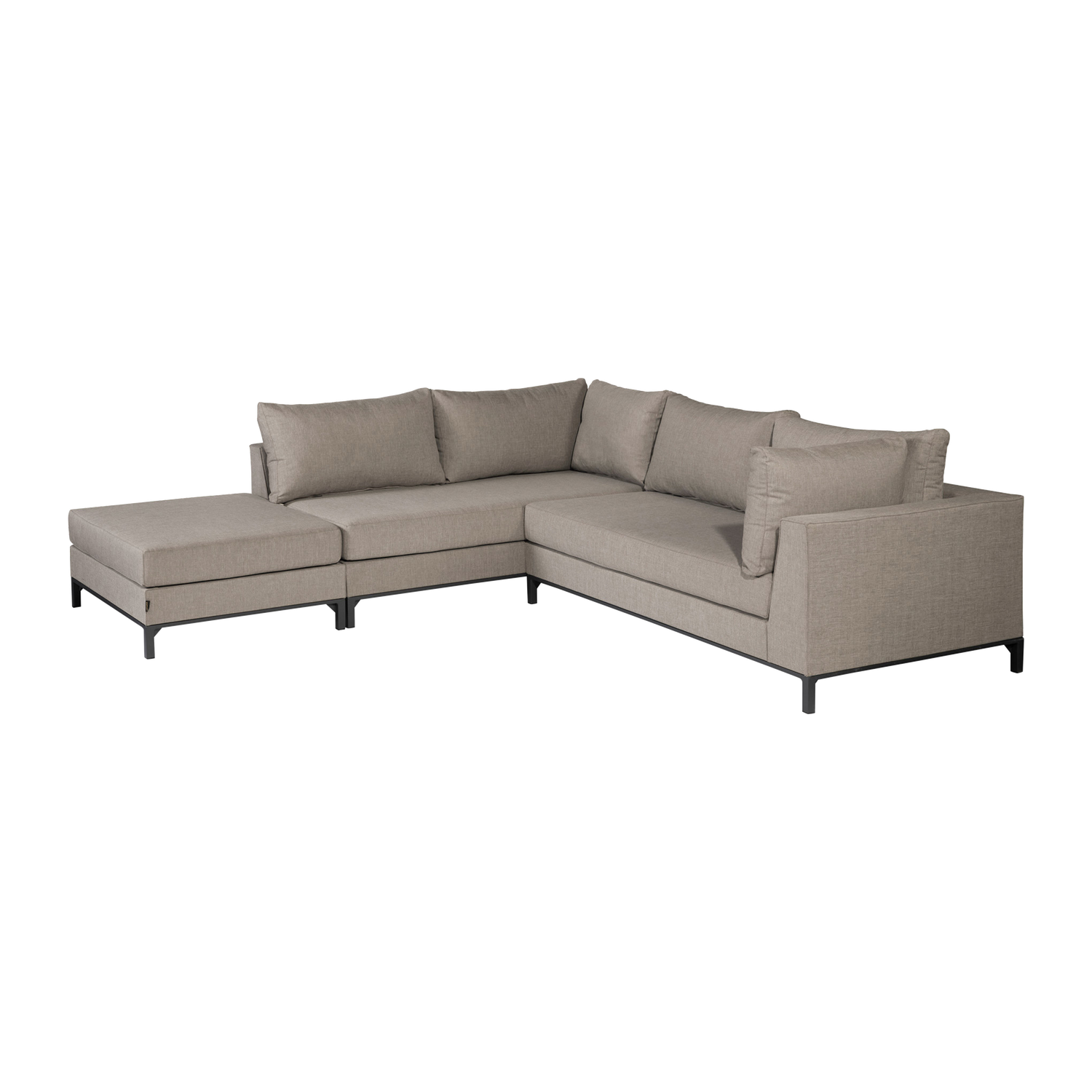 Woood Sicilie Udendørs Loungehjørnesofa  Venstre Taupe Olefin   Aluminium