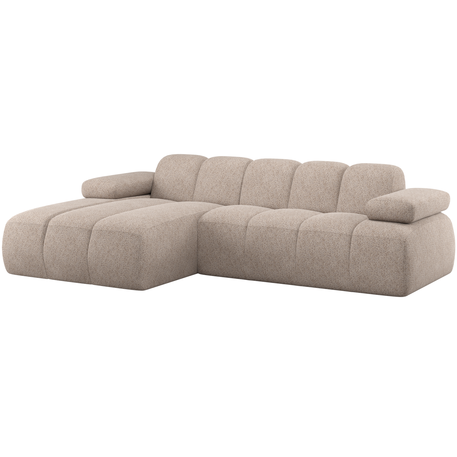 Woood Mojo Sofa     Chaiselong  Venstre Mørk Sand Uld