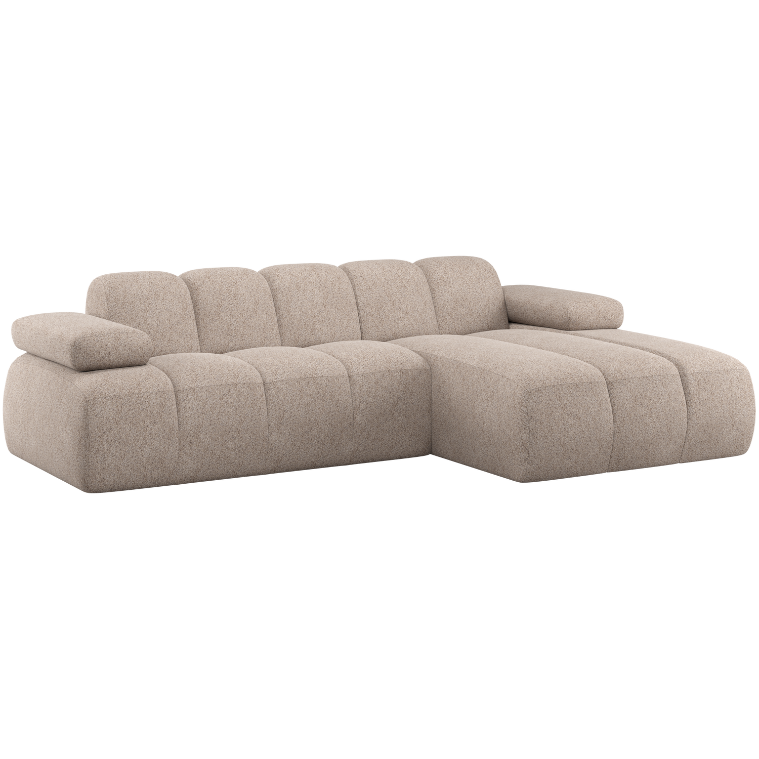 Woood Mojo Sofa     Chaiselong  Højre Mørk Sand Uld