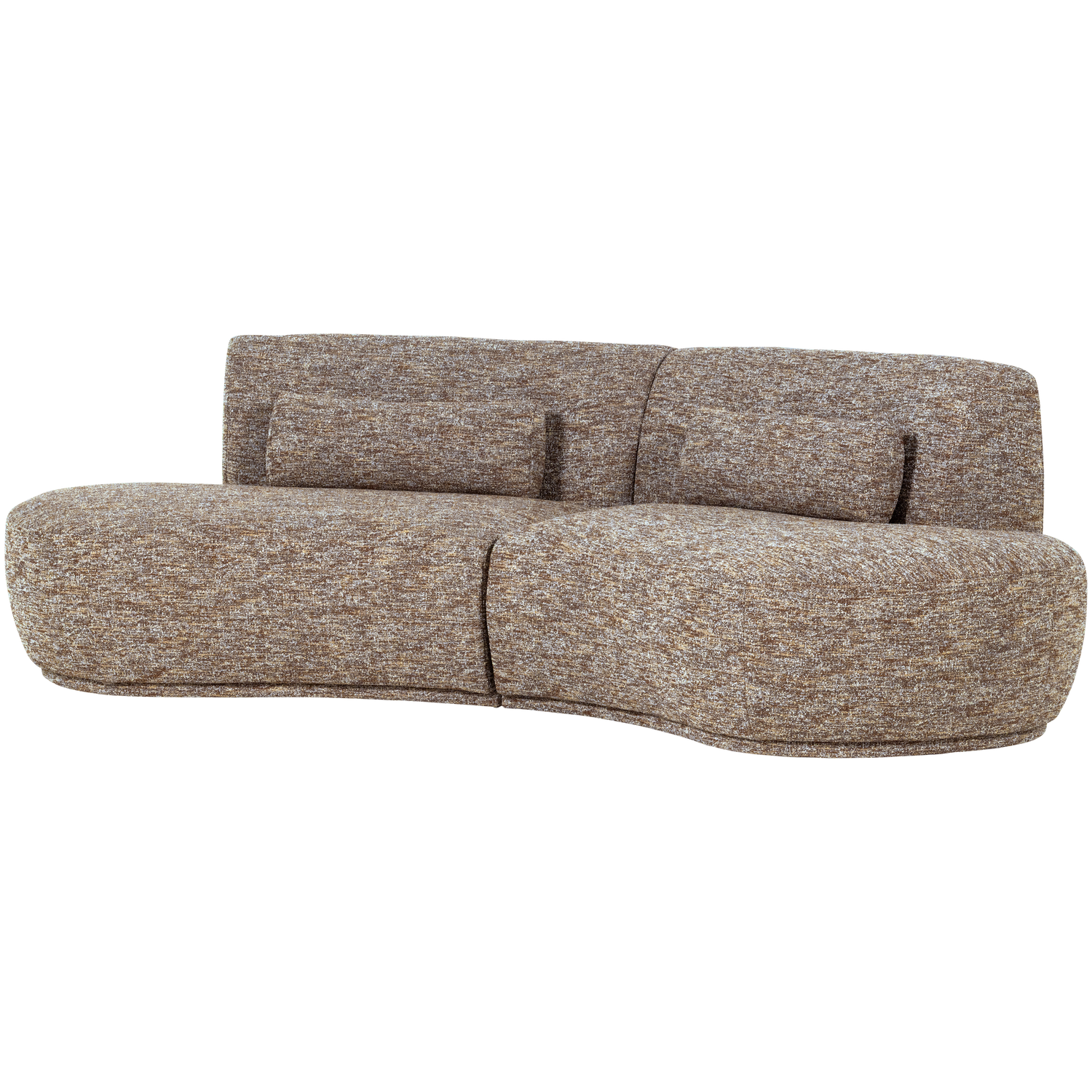 Woood Batavier   Pers  Sofa  Halvrund Lysebrun Melange Stof