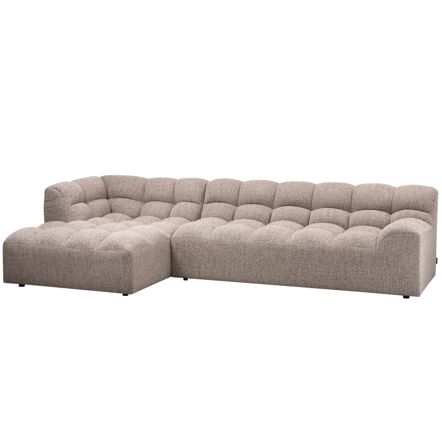 Woood Allure Sofa     Venstre Chaiselong Brun Melange Vævet Stof