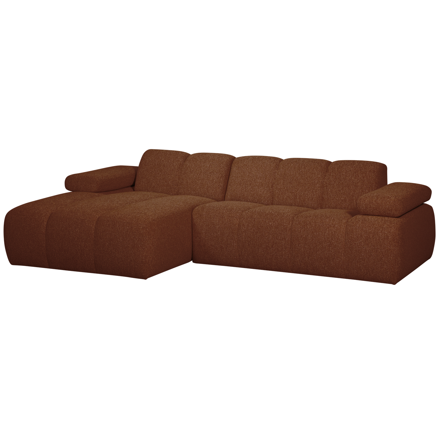 Woood Mojo Sofa     Venstre Chaiselong Rustbrun Melange Bouclé Stof