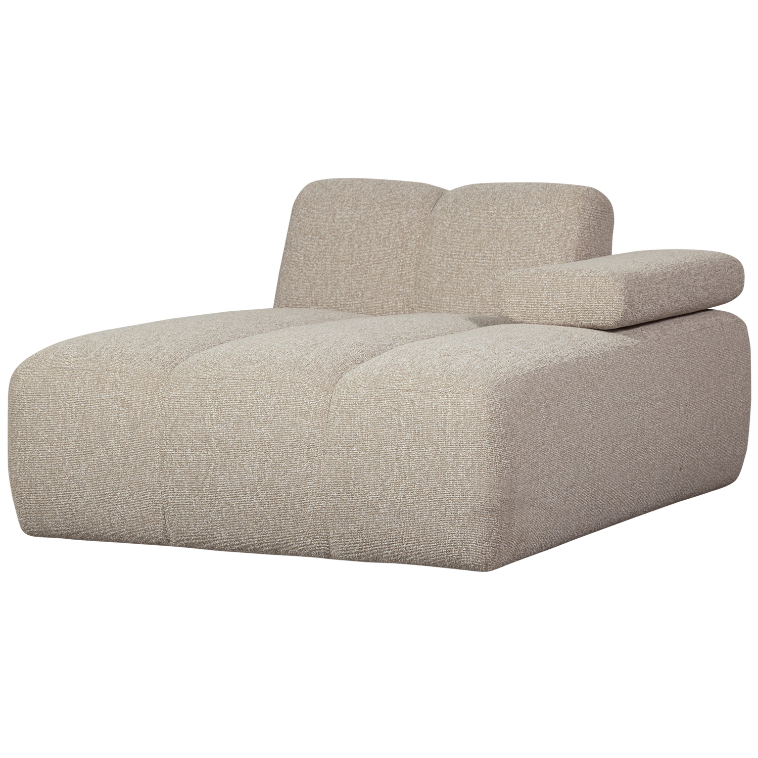 Woood Mojo Chaiselong Element Sofa  Højre     Armlæn Beige Melange Bouclé Stof