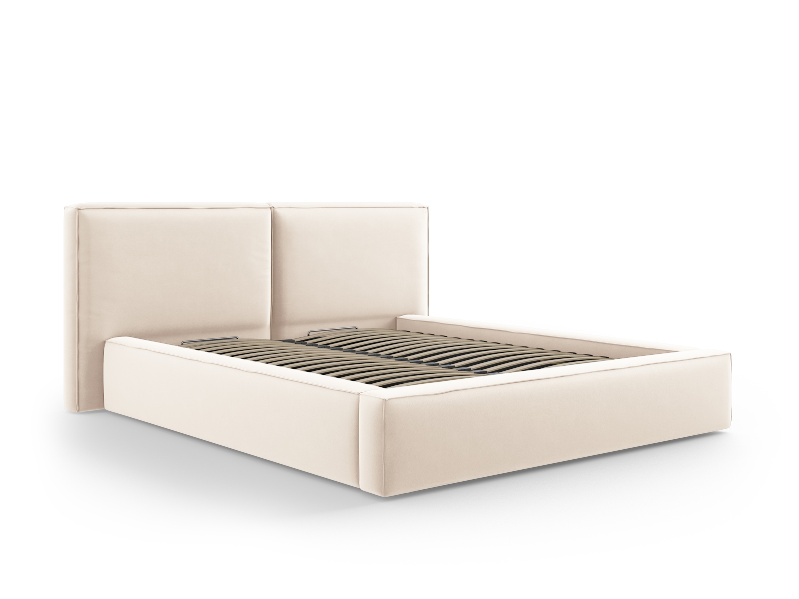 Micadoni  Micadoni Jodie Sengeramme     Sengegavl  Lameller Beige Fløjl   Plast  160x200