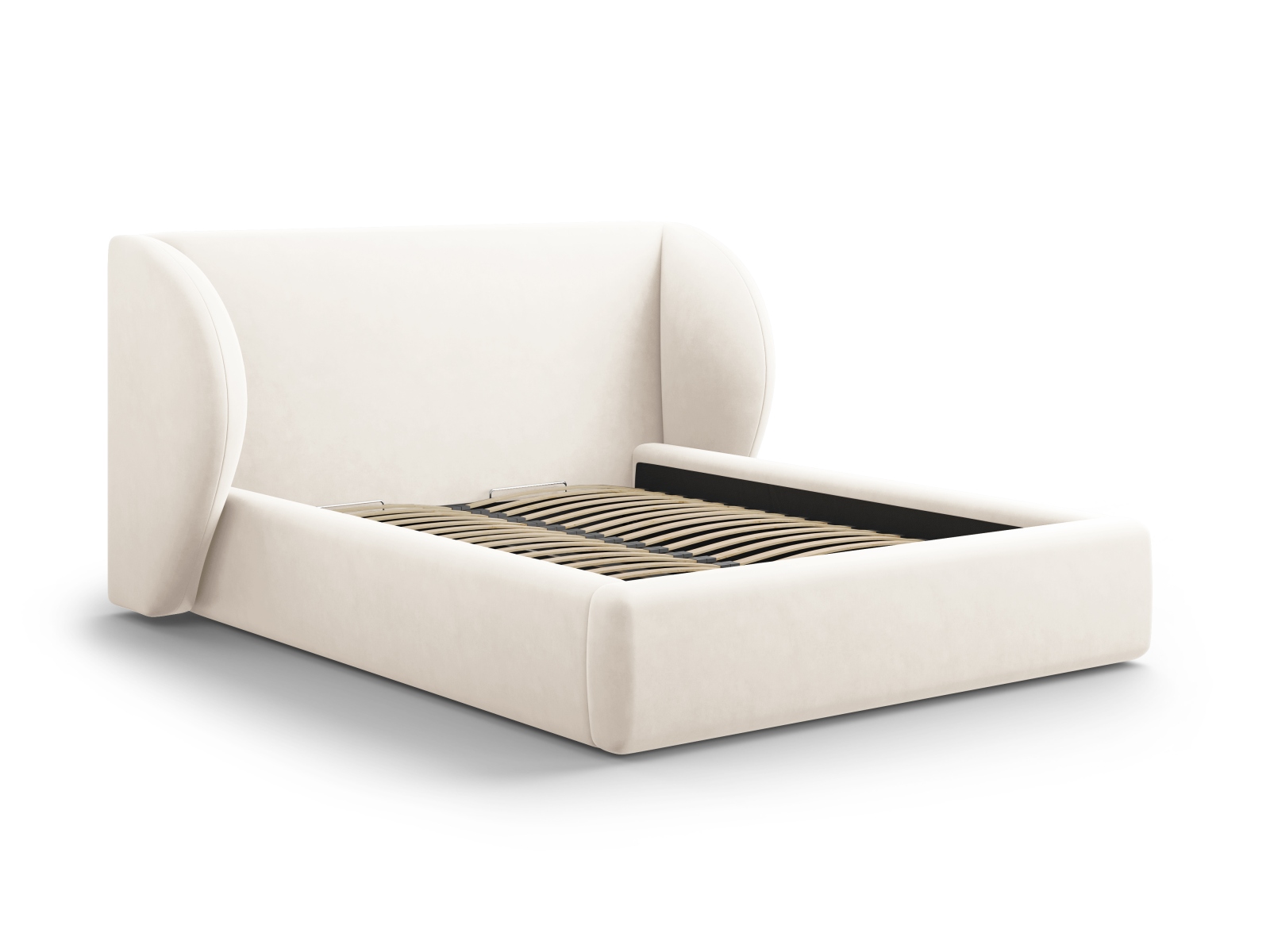 Micadoni Miley Sengeramme     Sengegavl   Lameller Beige Fløjl  160x200