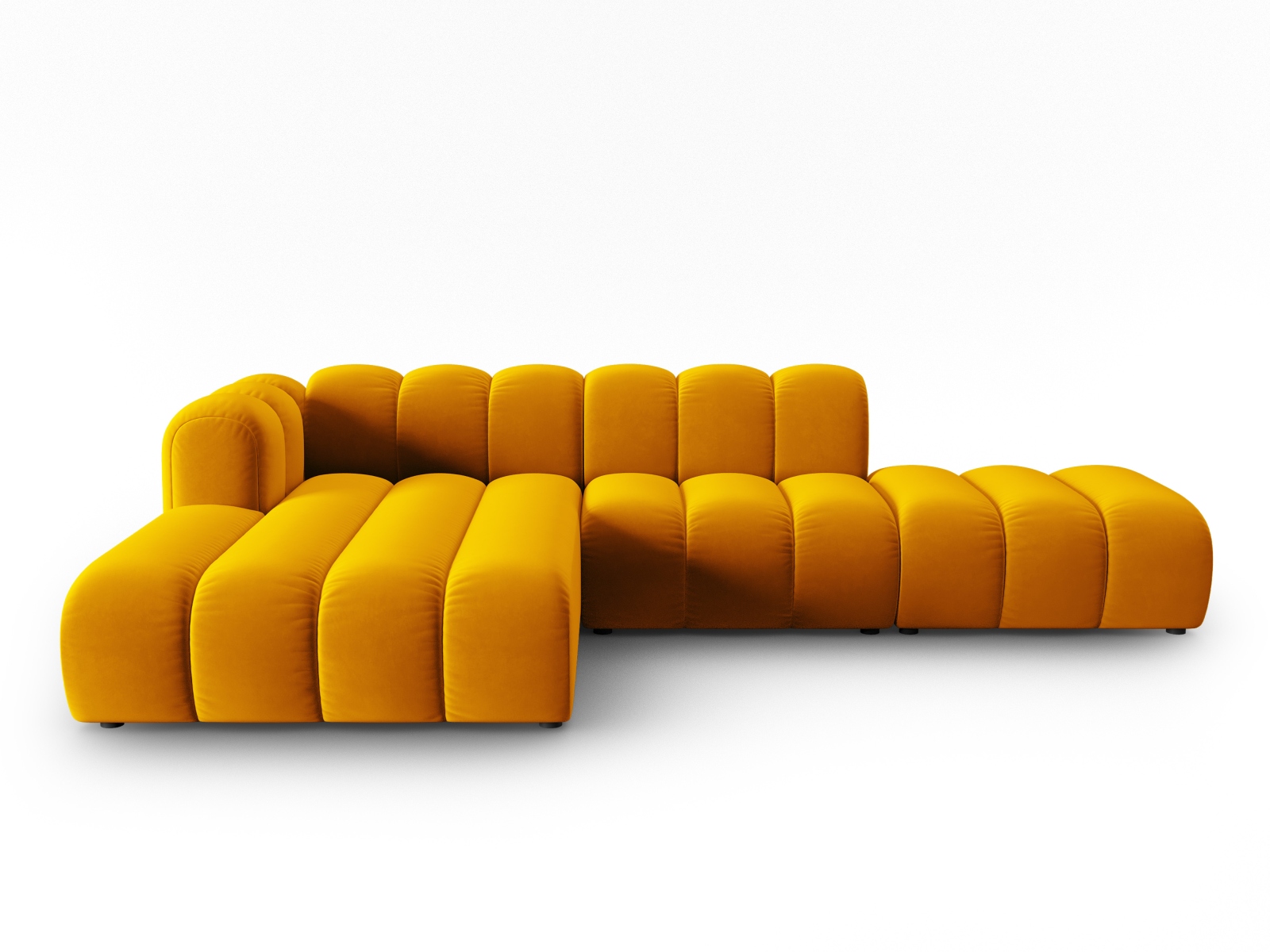 Micadoni Lupin Gul Fløjl Modular Hjørnesofa Venstre